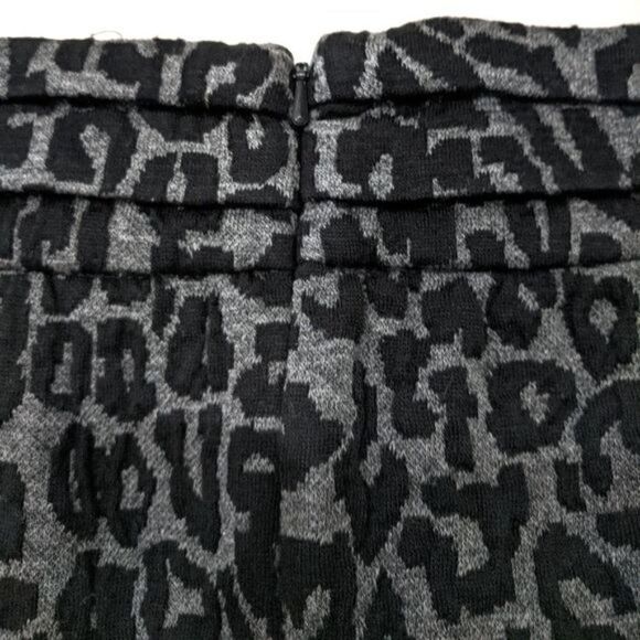 Sea New York Mini Skirt Leopard Print Side Pleated Zip Close Ruched Acrylic 2 - Picture 4 of 8
